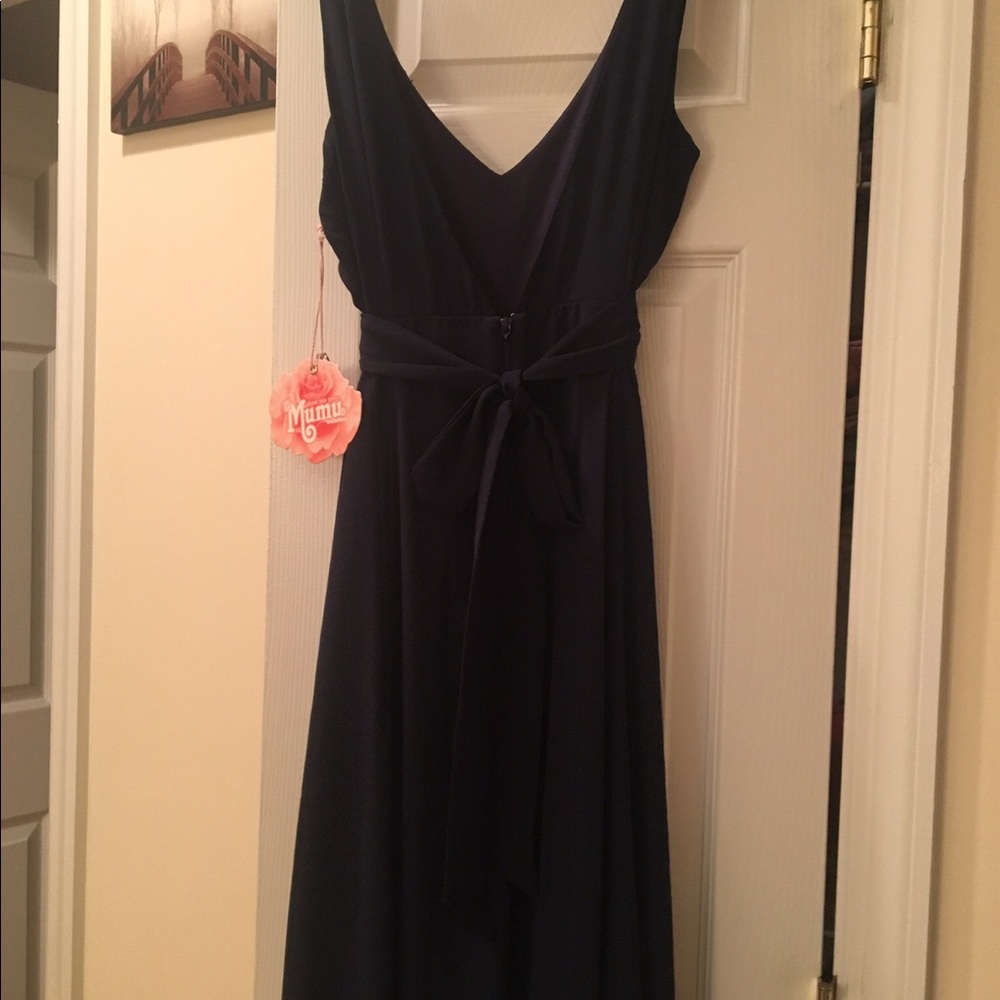 Mumu rich crisp navy gown